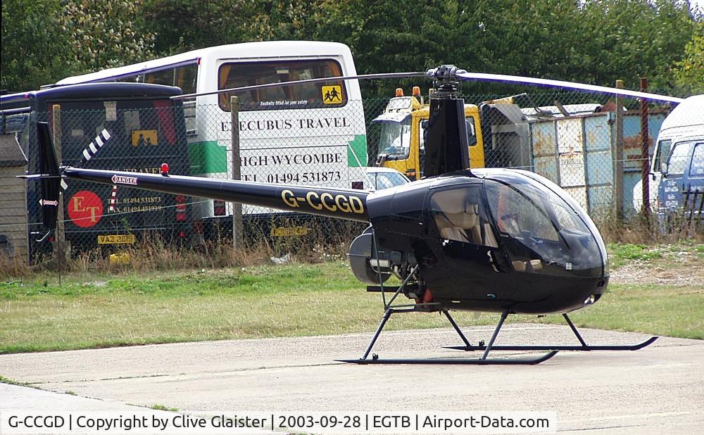G-CCGD, 2003 Robinson R22 Beta C/N 3452, Ex: N75107 > G-CCGD > G-EGGY > F-GXJF October 2008 - Originally owned to, Coin UK Ltd June 2003 as G-CCGD
