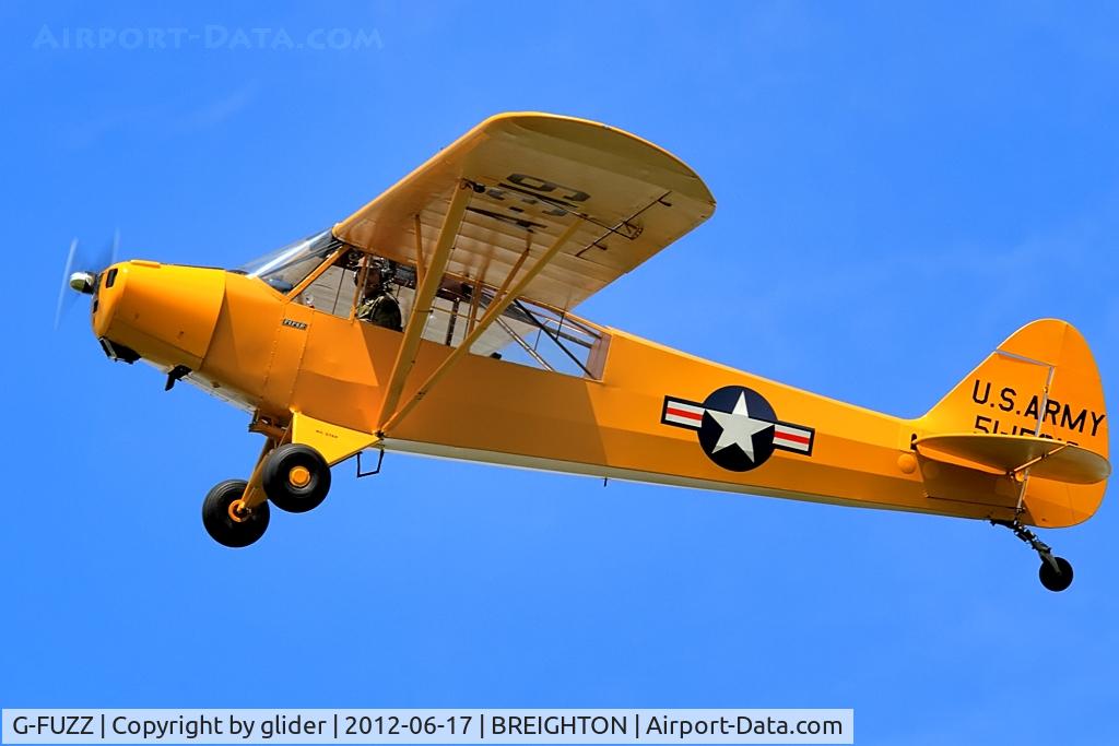 G-FUZZ, 1951 Piper L-18C Super Cub (PA-18-95) C/N 18-1016, Nice wing dip en-passant