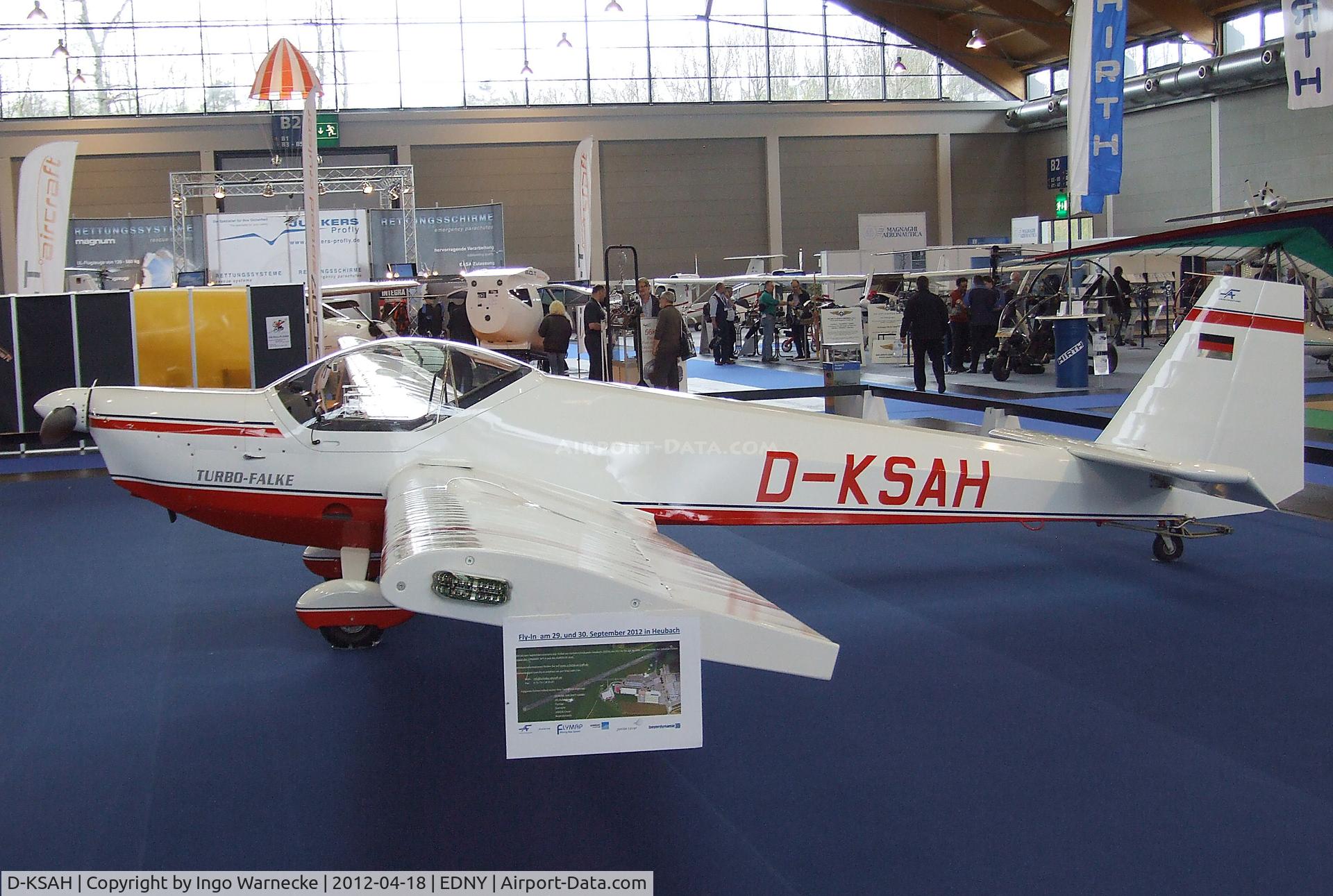 D-KSAH, Scheibe SF-25C Falke C/N 44598, Scheibe SF-25 C Turbo-Falke at the AERO 2012, Friedrichshafen