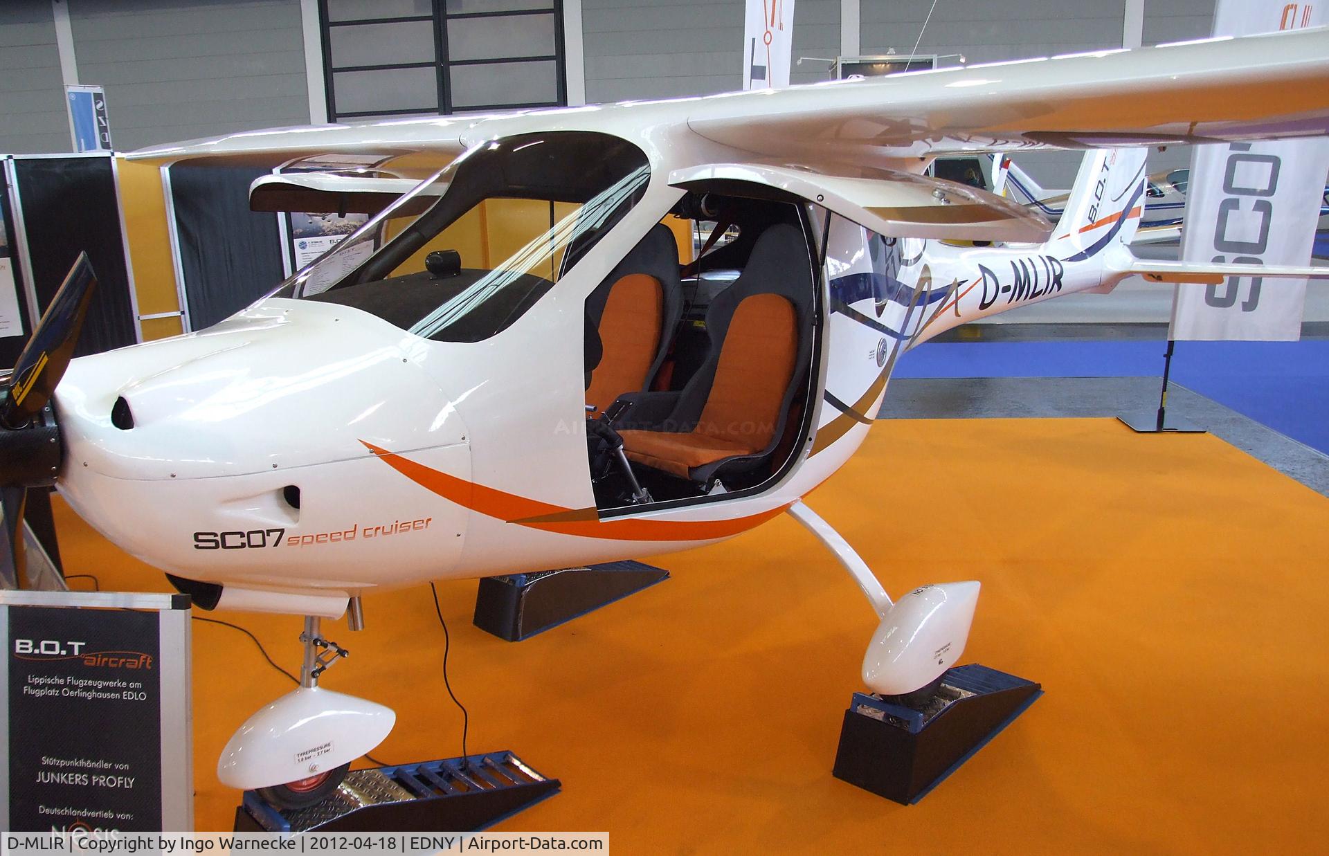 D-MLIR, B.O.T. Aircraft SC07 Speed Cruiser C/N Not found D-MLIR, B.O.T. Aircraft SC07 Speed Cruiser at the AERO 2012, Friedrichshafen