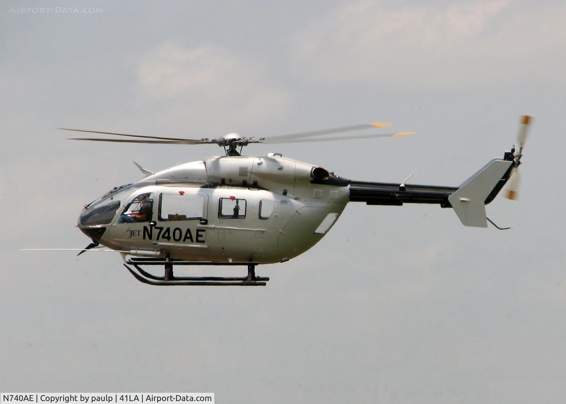 N740AE, Eurocopter-Kawasaki EC-145 (BK-117C-2) C/N 9253, At Metro Aviation / Downtown Shreveport.
