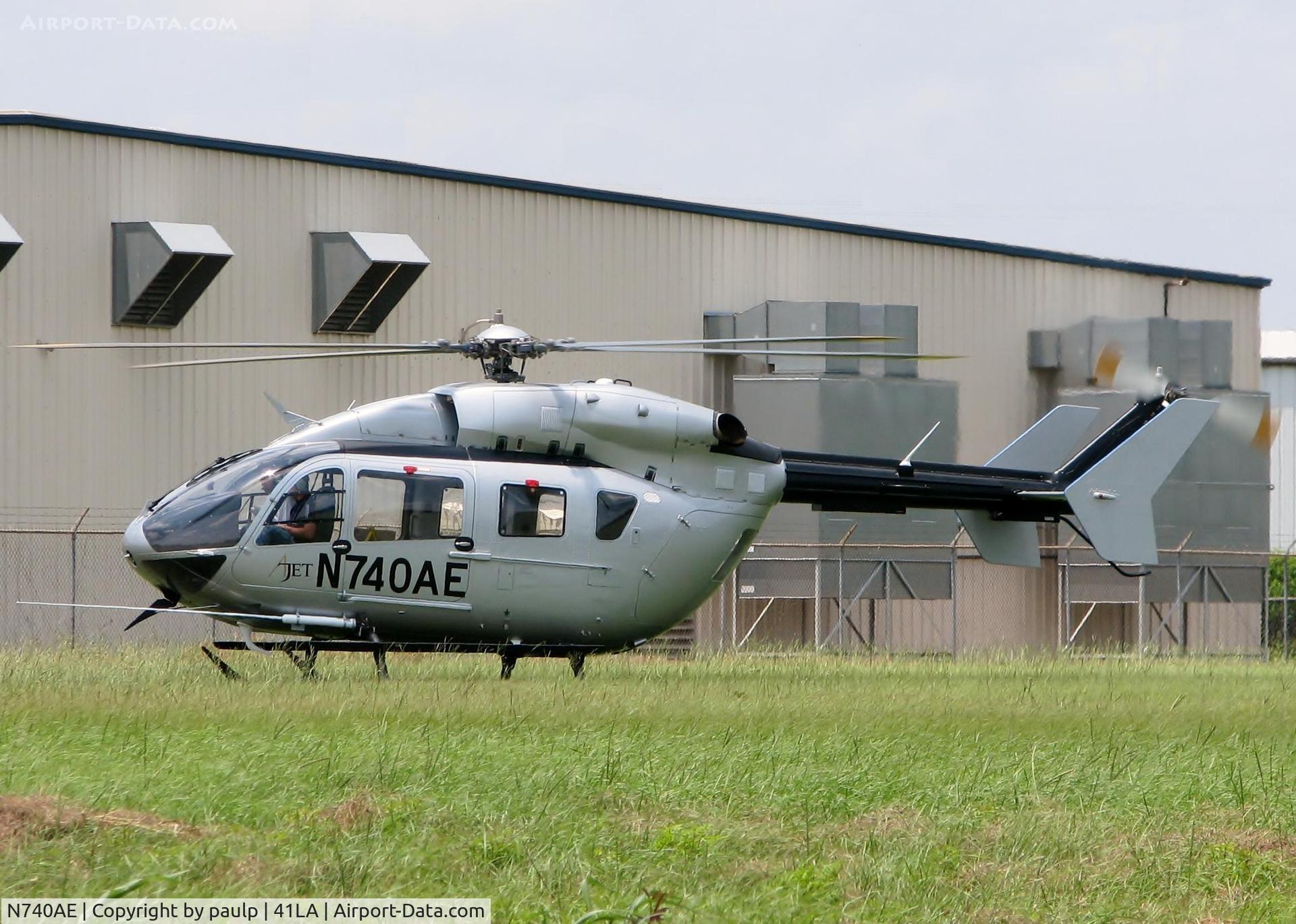 N740AE, Eurocopter-Kawasaki EC-145 (BK-117C-2) C/N 9253, At Metro Aviation / Downtown Shreveport.
