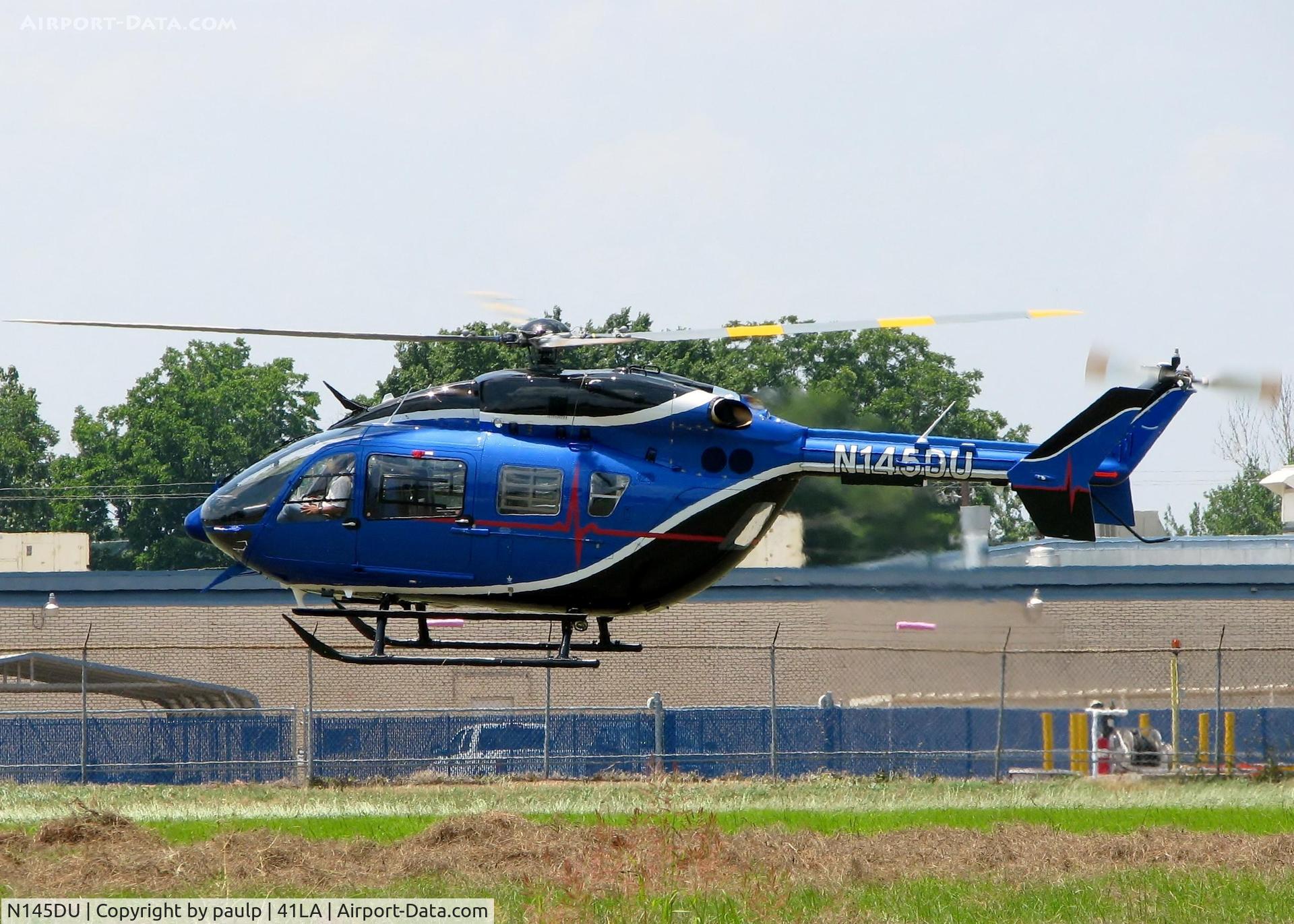 N145DU, Eurocopter-Kawasaki EC-145 (BK-117C-2) C/N 9421, At Metro Aviation / Downtown Shreveport.