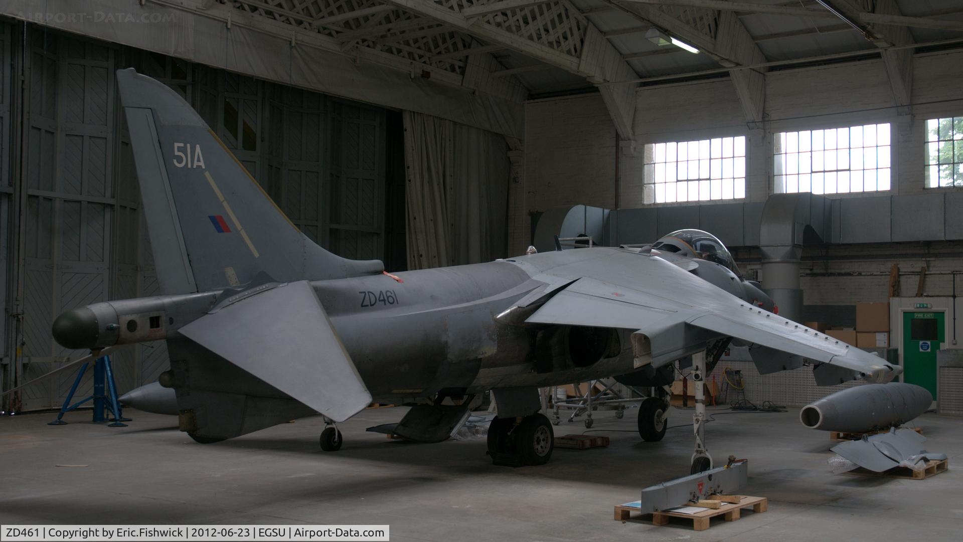 ZD461, 1989 British Aerospace Harrier GR.9 C/N P51, 2. ZD461 - recent arrival at the Imperial War Museum, Duxford.