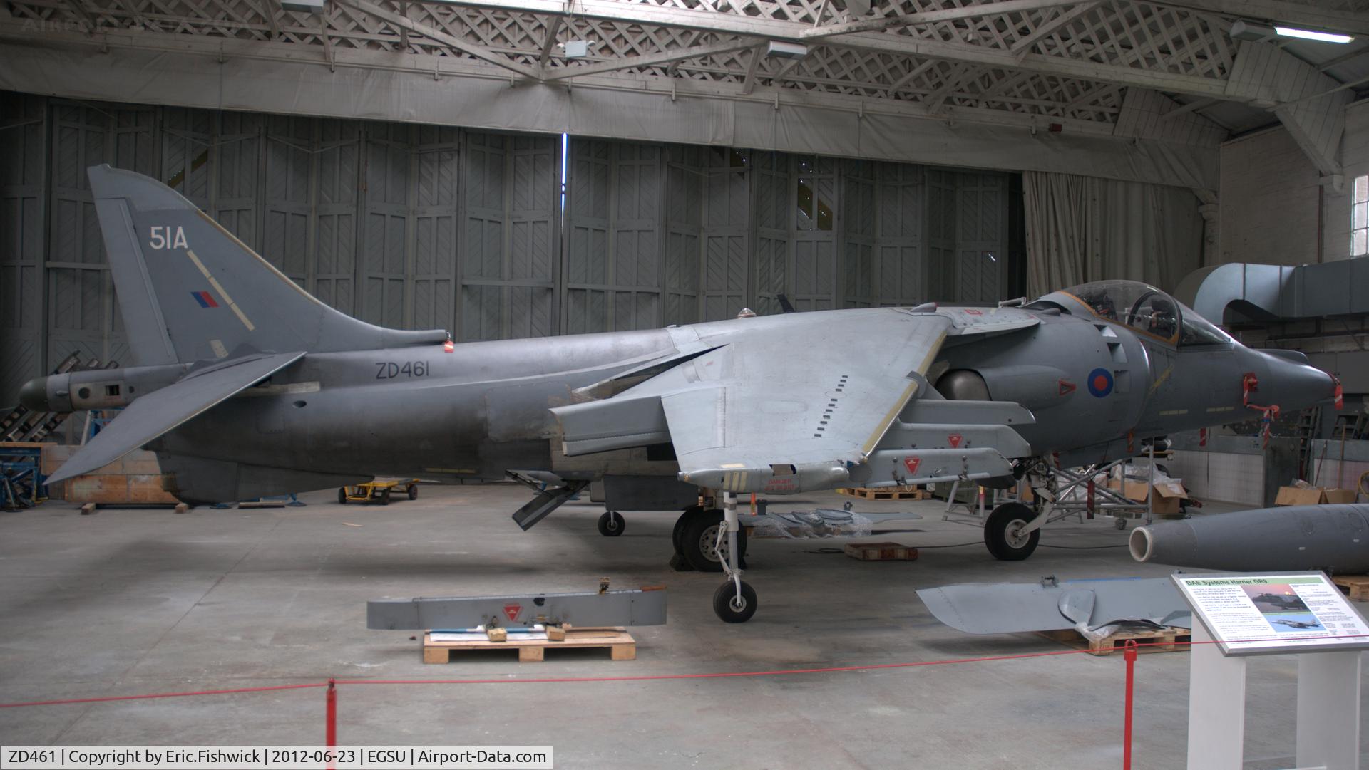 ZD461, 1989 British Aerospace Harrier GR.9 C/N P51, 5. ZD461 - recent arrival at the Imperial War Museum, Duxford.