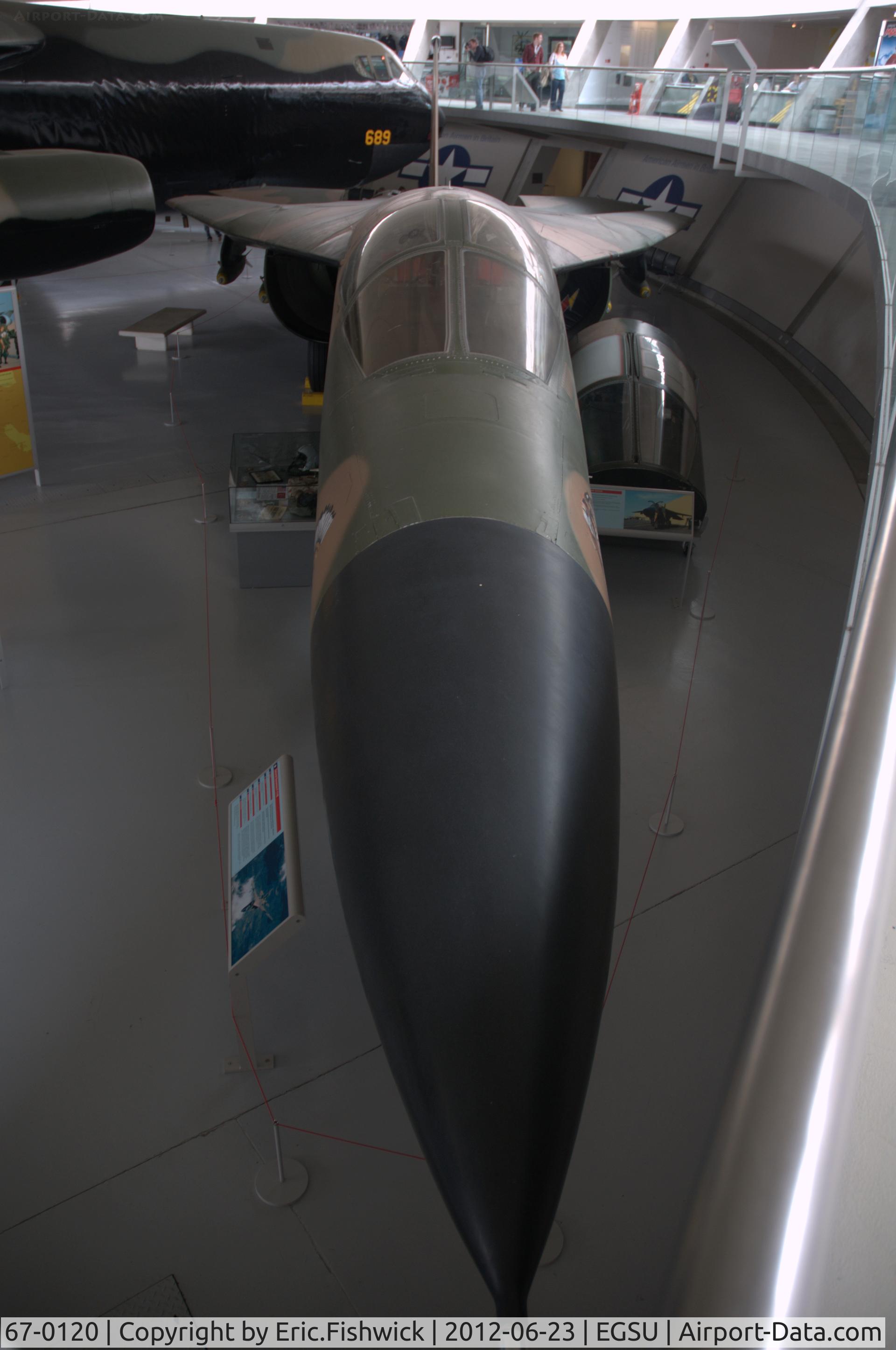 67-0120, 1969 General Dynamics F-111E Aardvark C/N A1-165, 3. AF671 in the American Air Museum at the Imperial War Museum, Duxford.