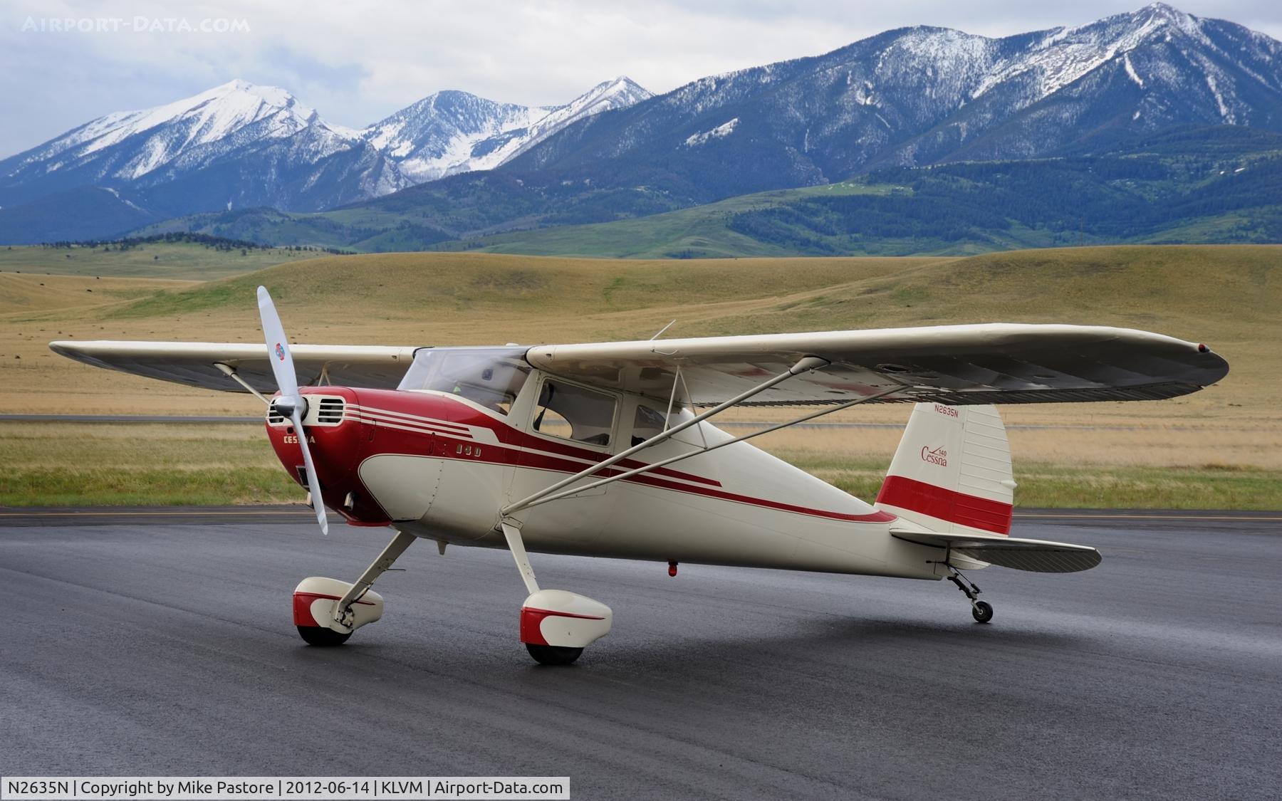 N2635N, 1947 Cessna 140 C/N 12893, On the Ramp, Livingston Montana