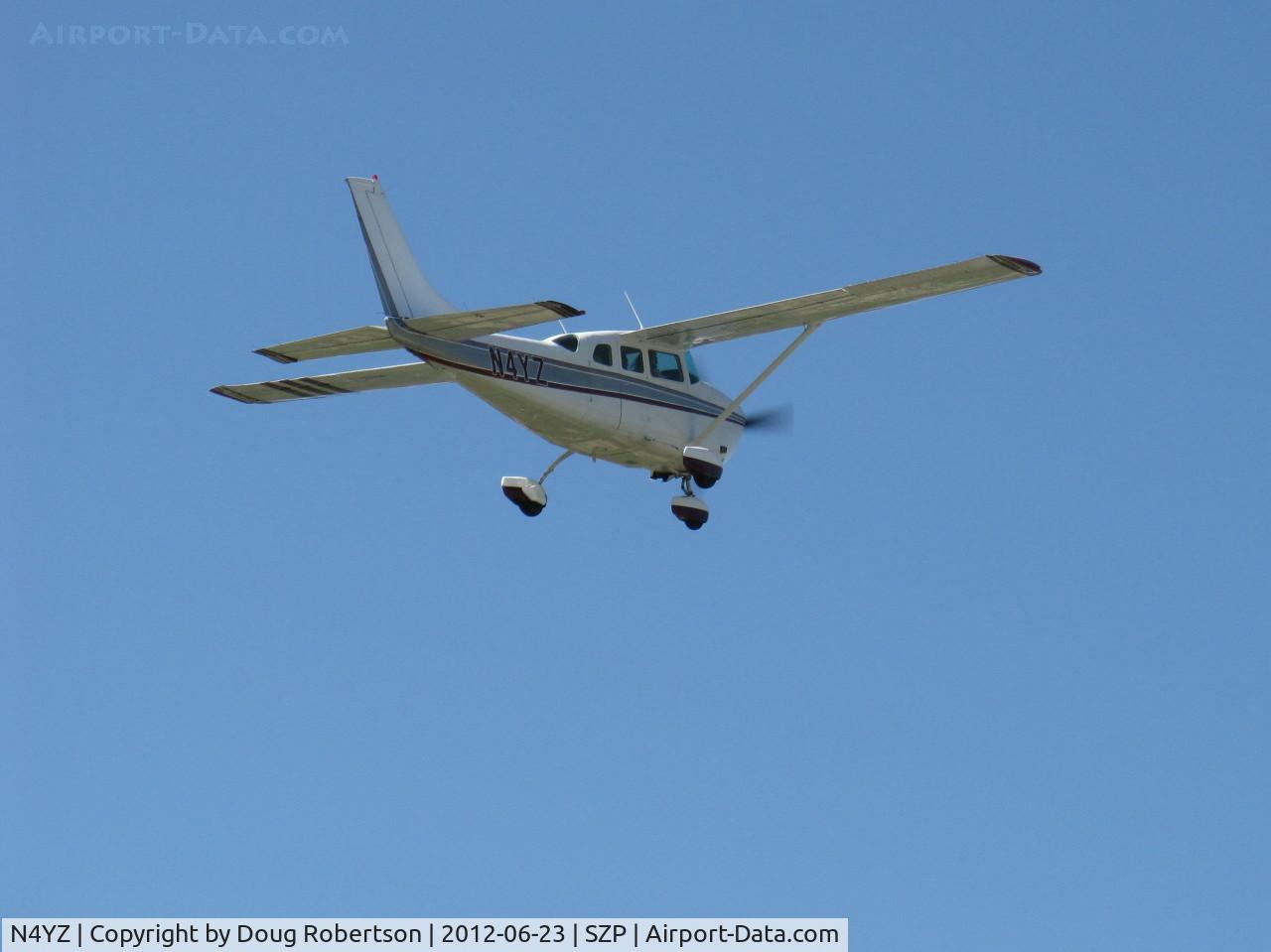 N4YZ, 1977 Cessna U206G Stationair C/N U20603702, 1977 Cessna U206G STATIONAIR 6, Continental IO-520-F 300/285 Hp, takeoff climb Rwy 22