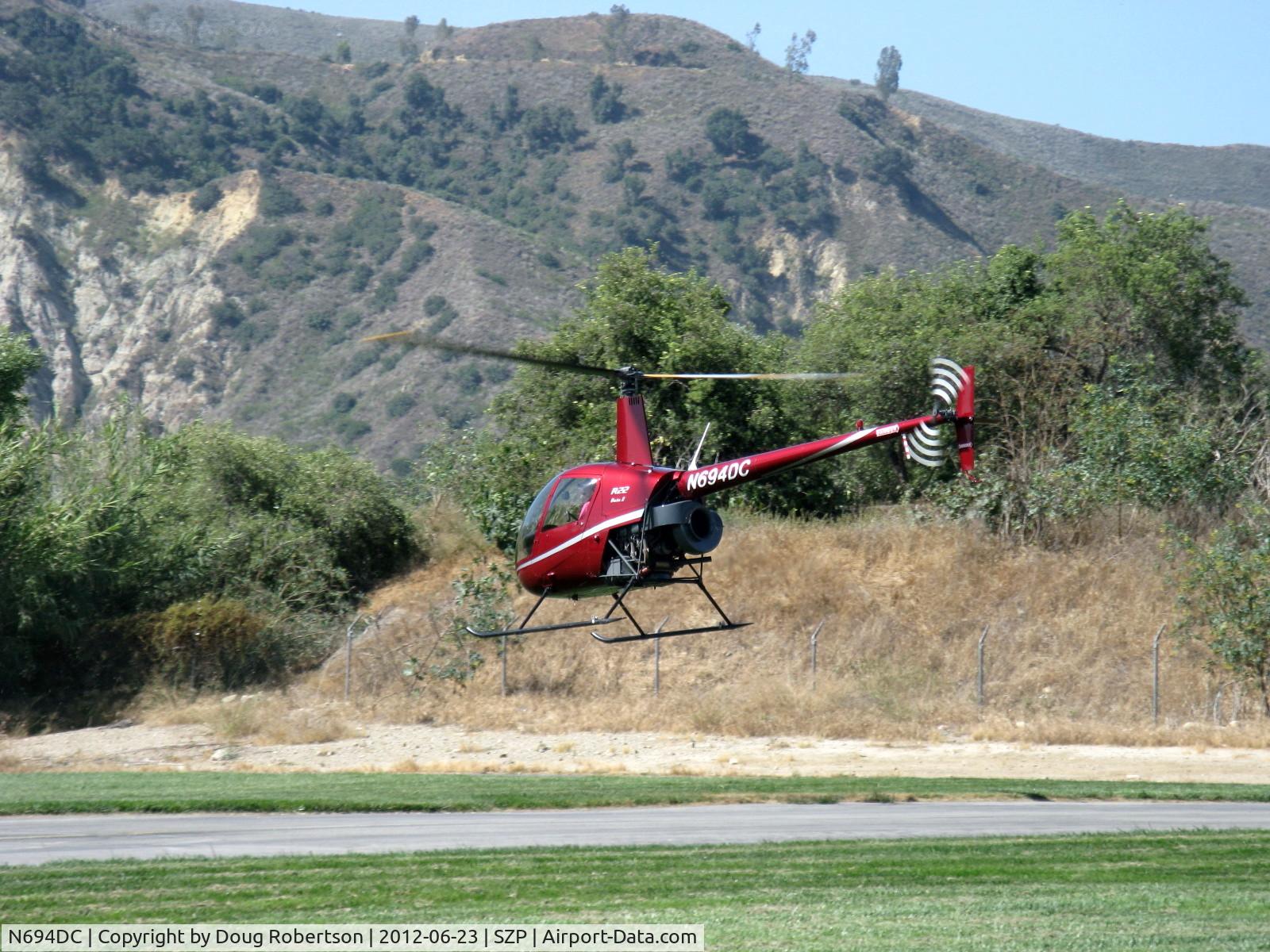 N694DC, 2004 Robinson R22 Beta C/N 3573, 2004 Robinson R22 BETA II, Lycoming O-360 derated to 131 Hp, departure to river route
