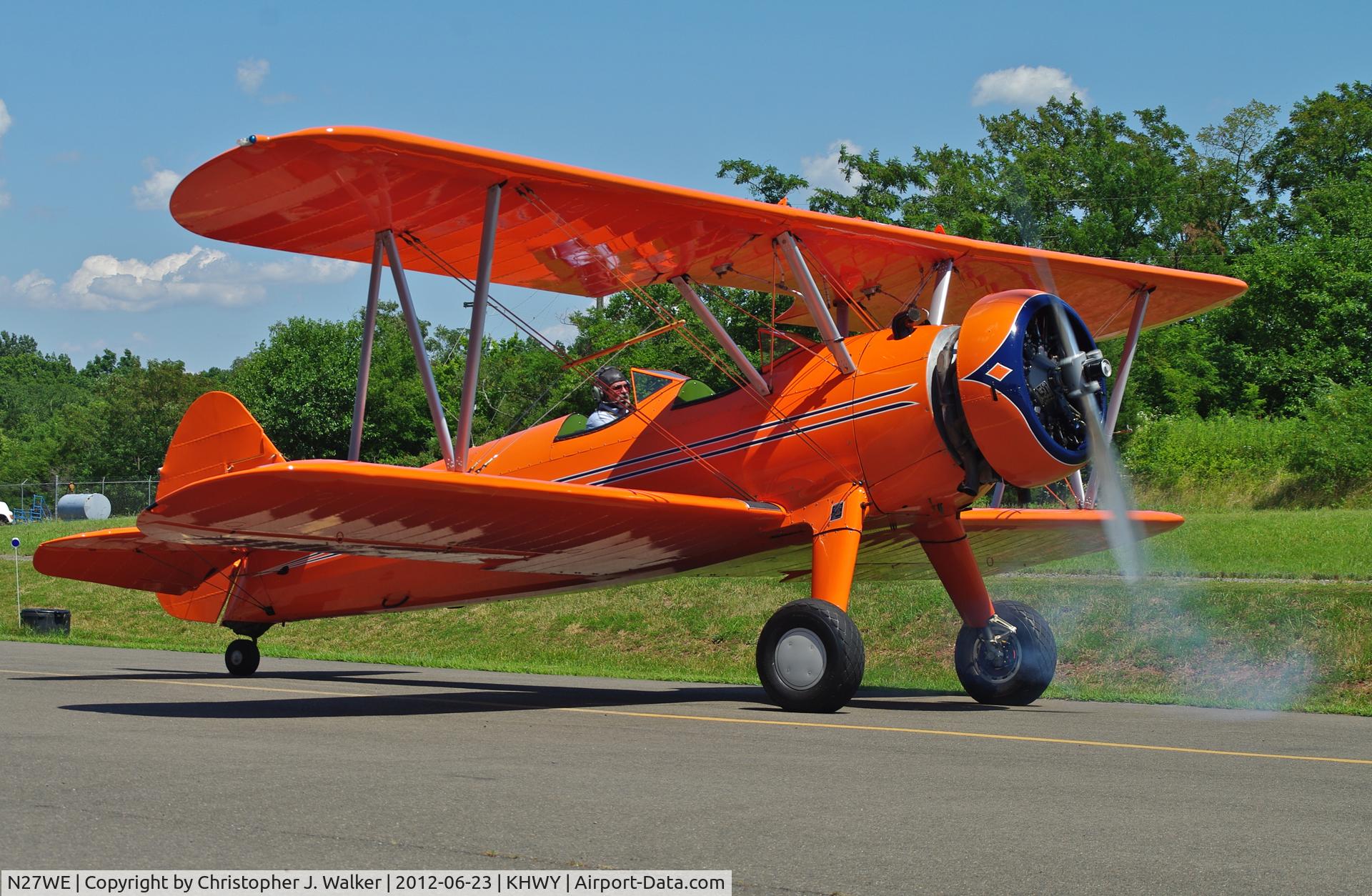 N27WE, 1943 Boeing B75N1 C/N 75-6651, Noted at Warrenton, VA wearing new colors.