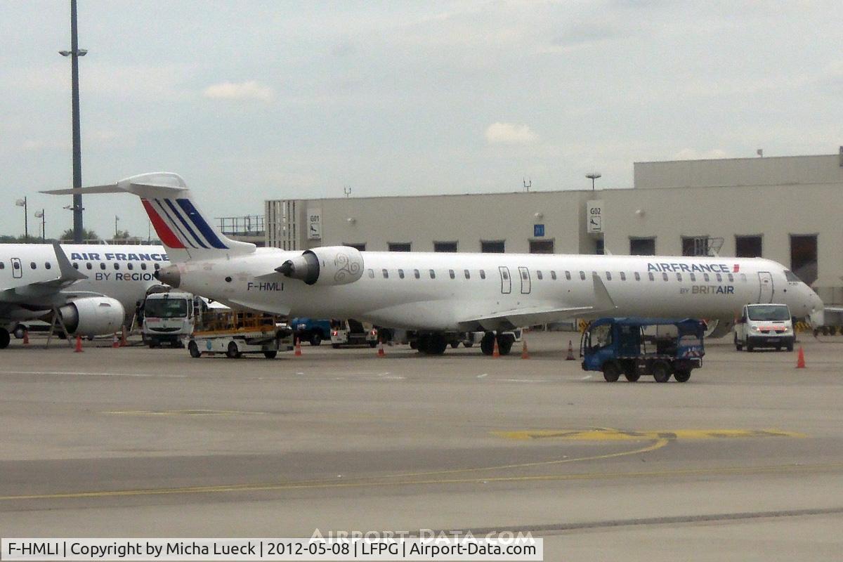 F-HMLI, 2011 Bombardier CRJ-1000EL NG (CL-600-2E25) C/N 19014, At Charles de Gaulle
