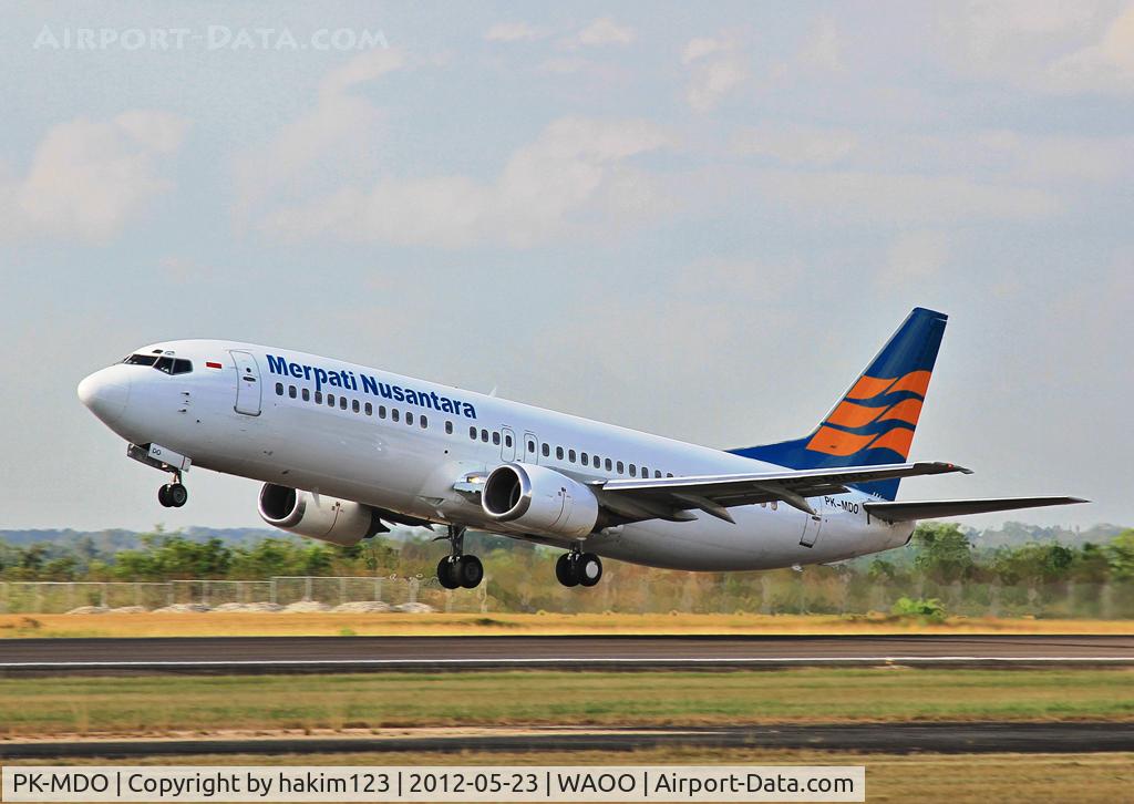 PK-MDO, 1988 Boeing 737-4Q8 C/N 24069, Take Off to WAAA