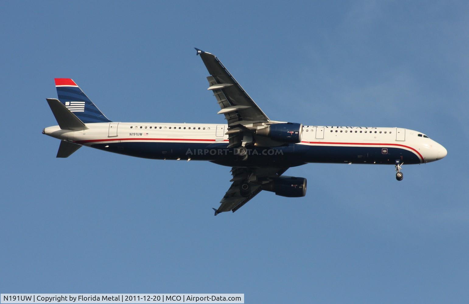 N191UW, 2001 Airbus A321-211 C/N 1447, US Airways A321