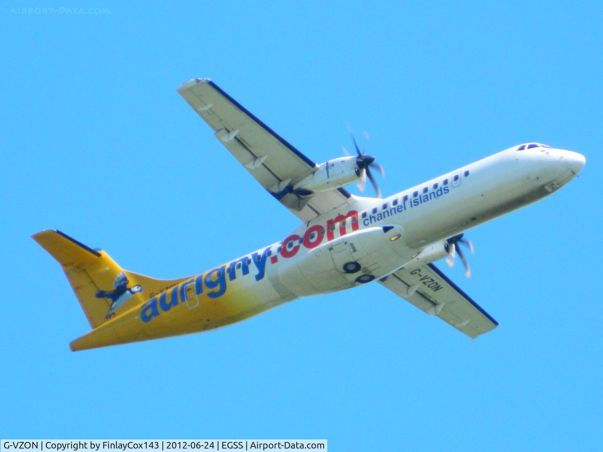 G-VZON, 2009 ATR 72-212A C/N 853, Aurigny Air Services ATR 72-212A at London Stansted
