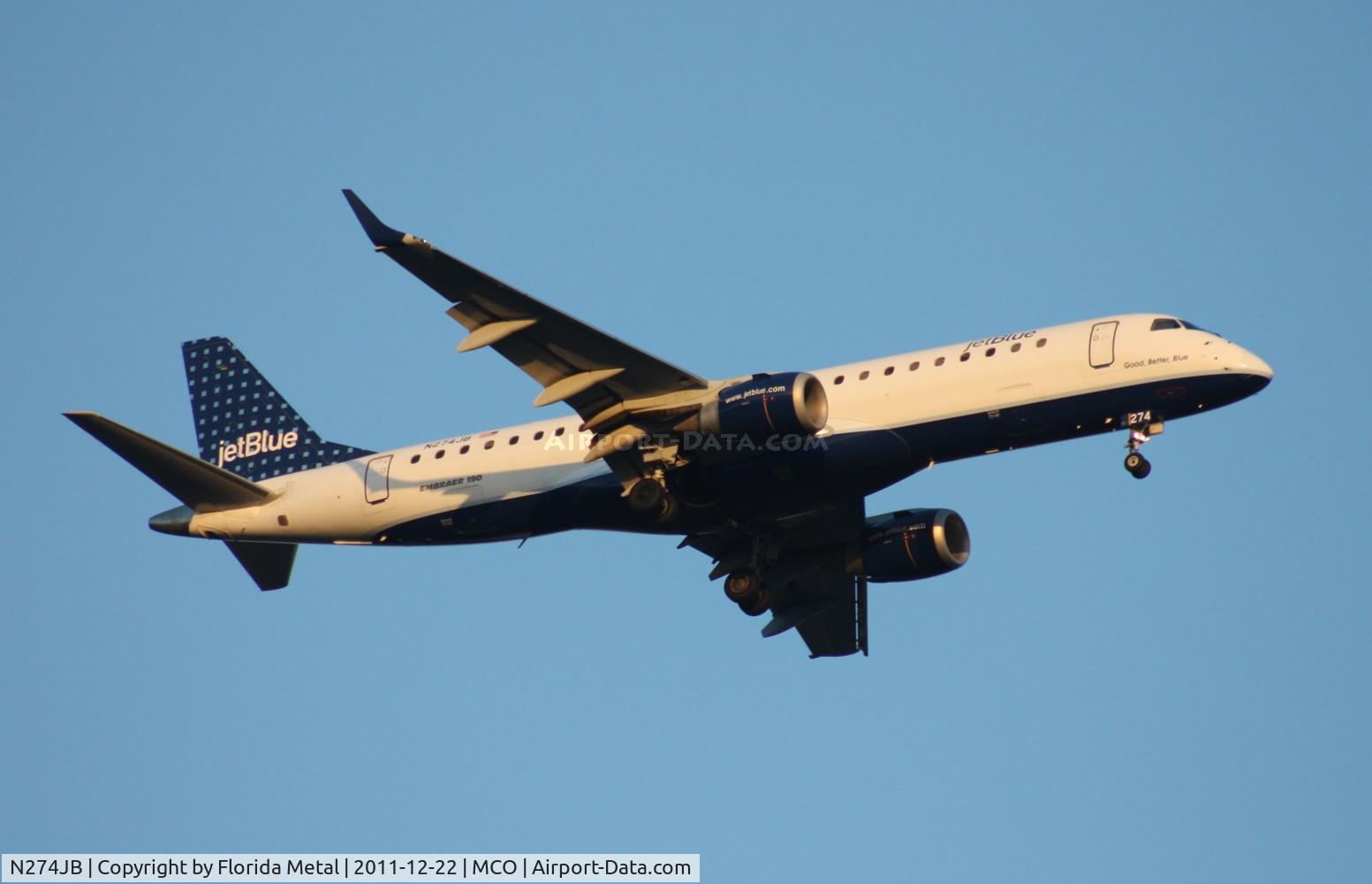 N274JB, 2007 Embraer ERJ-190-100 IGW 190AR C/N 19000082, Jet Blue E190