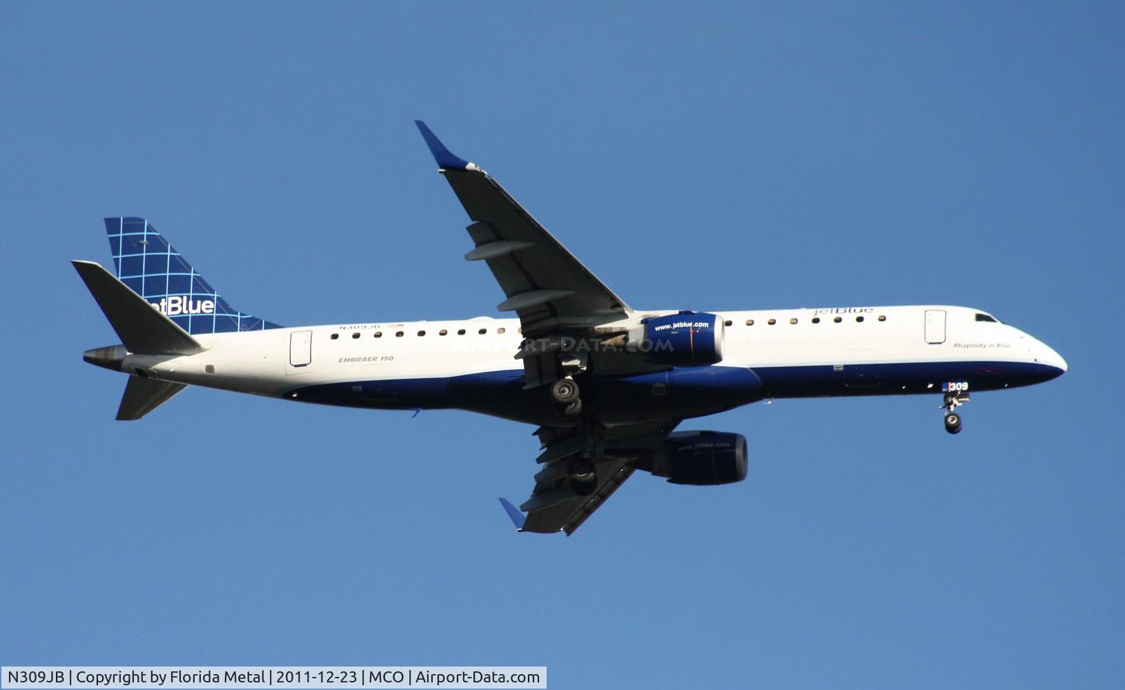 N309JB, Embraer ERJ-190-100 IGW 190AR C/N 19000289, Jet Blue E190