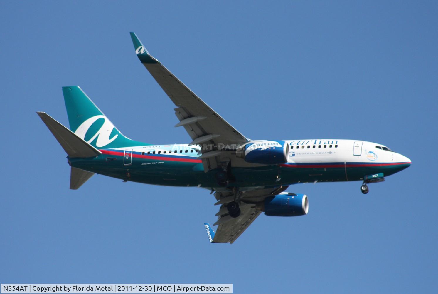 N354AT, 2009 Boeing 737-7BD C/N 36725, Air Tran Georgia Aquarium 737