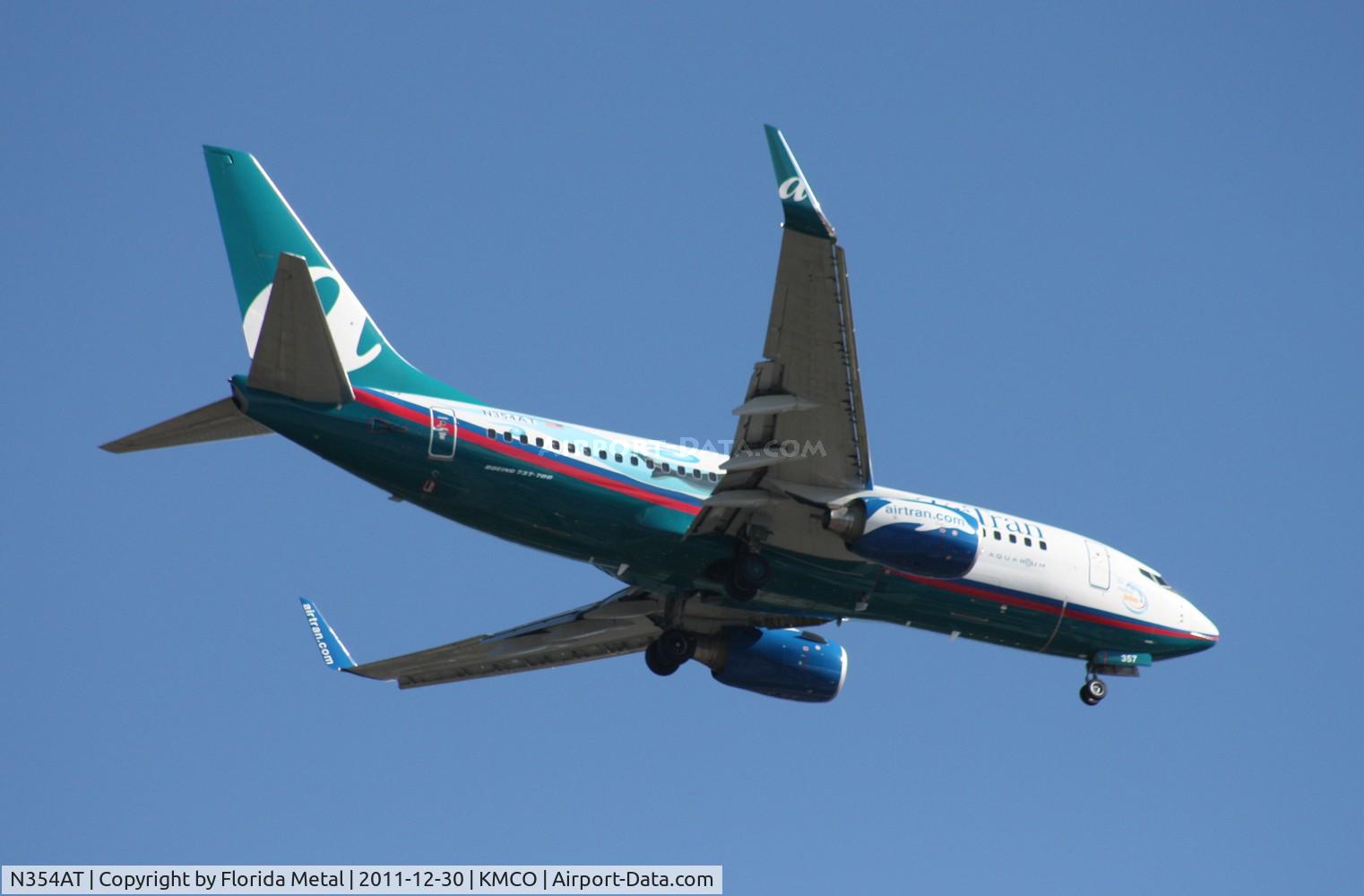 N354AT, 2009 Boeing 737-7BD C/N 36725, Air Tran Georgia Aquarium 737