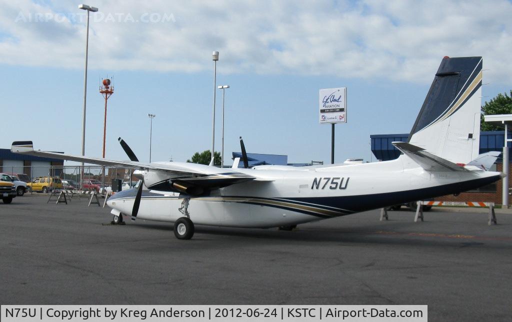 N75U, Aero Commander 690A Turbo Commander C/N 11218, Aero Commander 690A on the ramp in St. Cloud, MN.