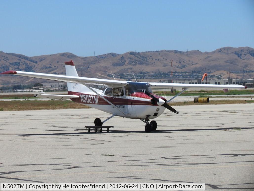 N502TM, 1975 Cessna 172M C/N 17265893, Appears to have a damaged right landing gear, on a roller