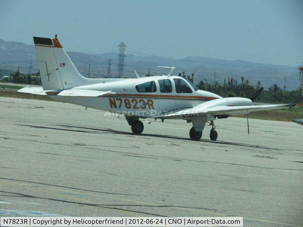 N7823R, 1968 Beech 95-B55 (T42A) Baron C/N TC-1197, Parked south & west of the tower