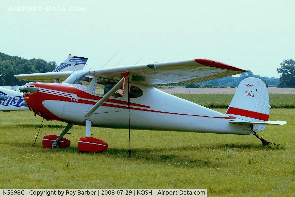 N5398C, 1950 Cessna 140A C/N 15531, Parked here.