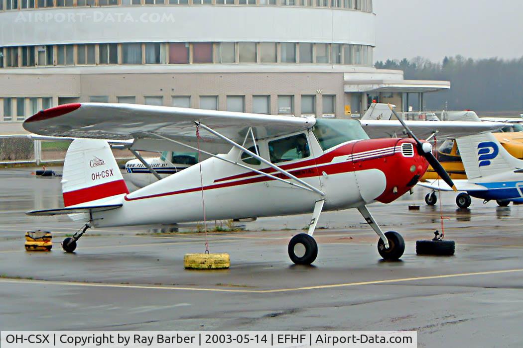OH-CSX, Cessna 140 C/N 8899, Seen here on a wet day.