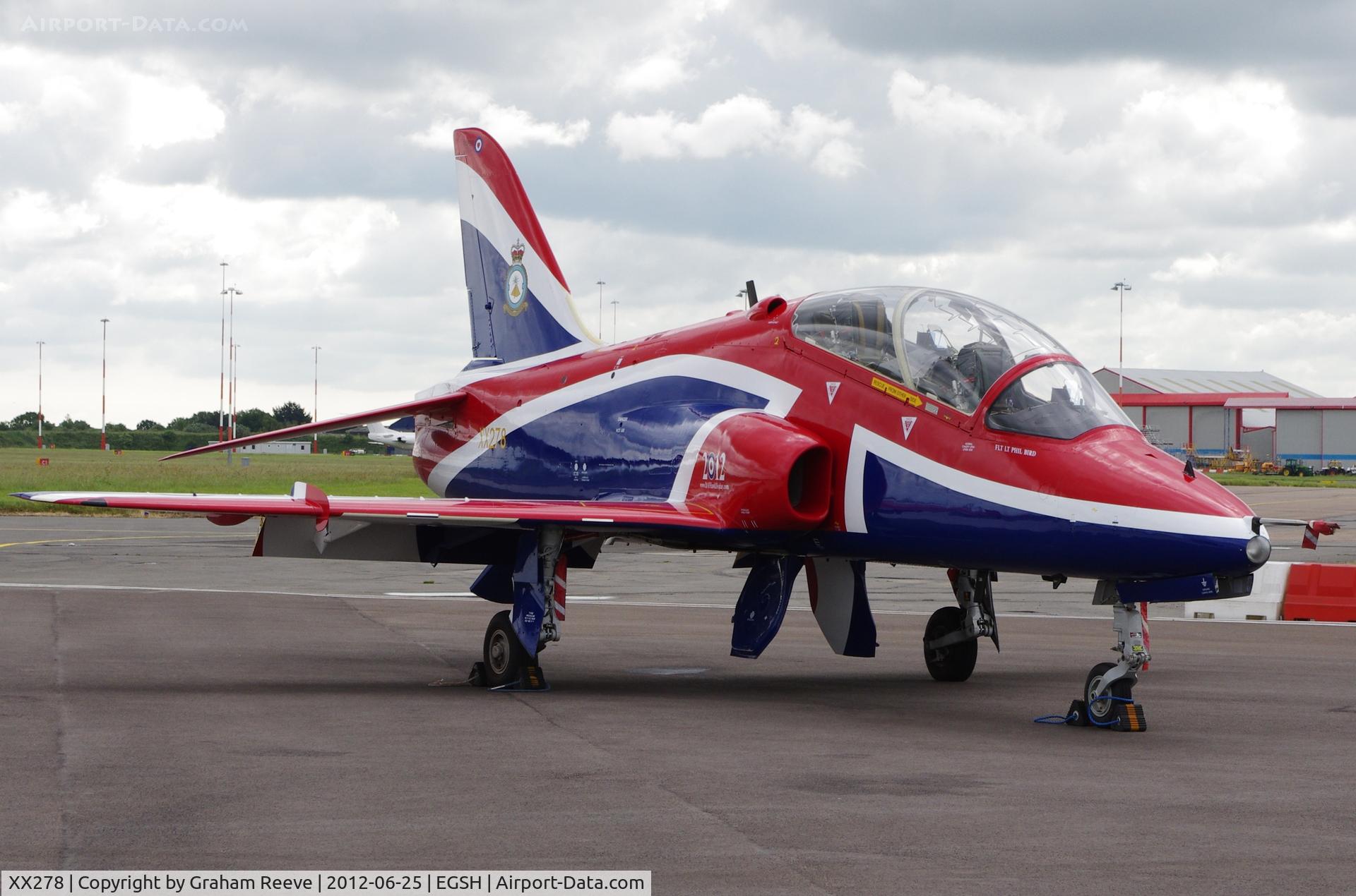 XX278, 1978 Hawker Siddeley Hawk T.1A C/N 103/312103, Parked at Norwich.