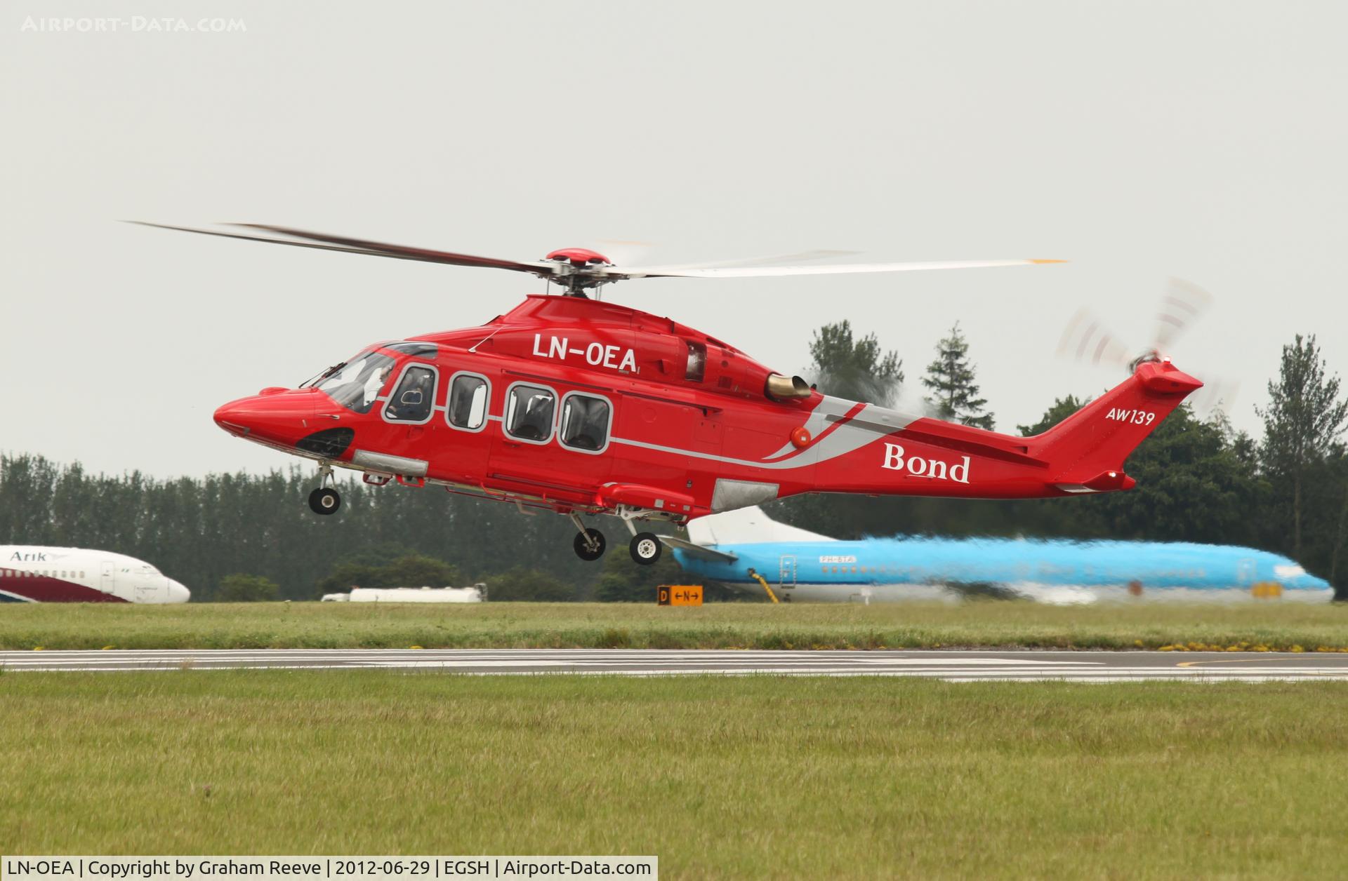 LN-OEA, 2012 AgustaWestland AW-139 C/N 41270, About to depart.