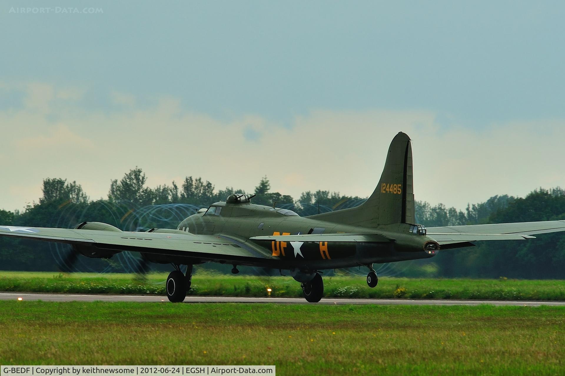 G-BEDF, 1944 Boeing B-17G Flying Fortress C/N 8693, SallyB making music !