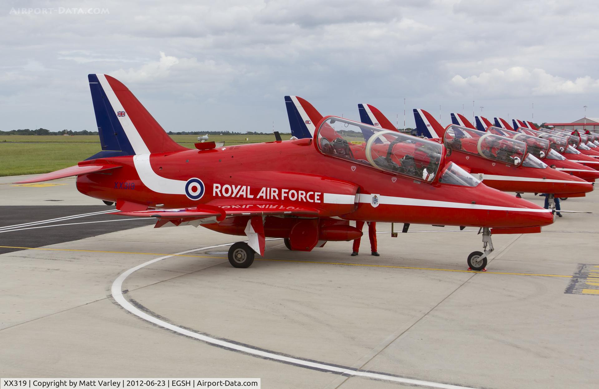 XX319, 1980 Hawker Siddeley Hawk T.1A C/N 162/312144, Sat on stand at SaxonAir with its ram air turbine deployed.