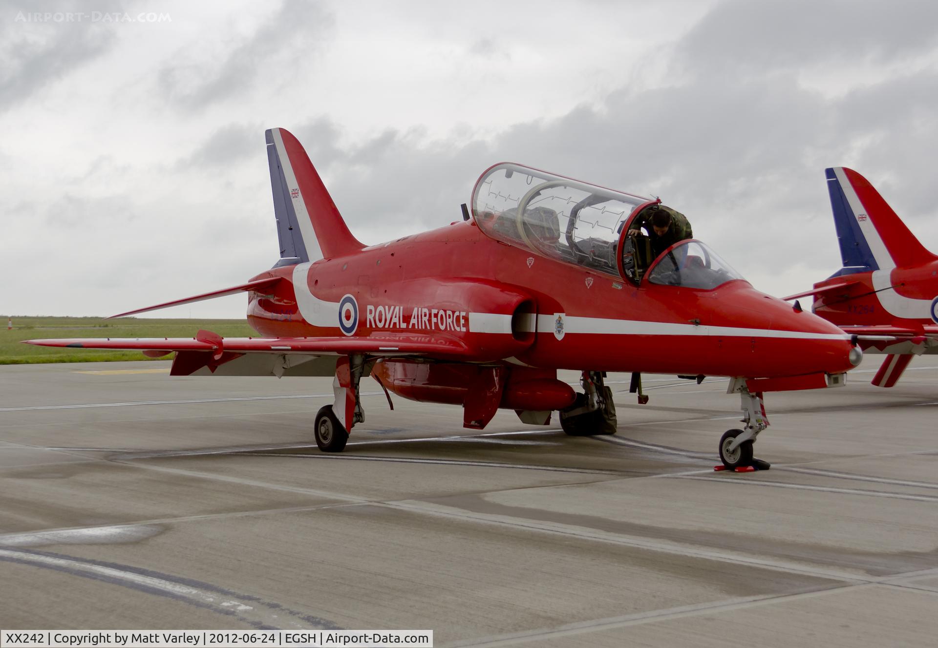 XX242, 1978 Hawker Siddeley Hawk T.1 C/N 078/312078, Sat on stand at SaxonAir.