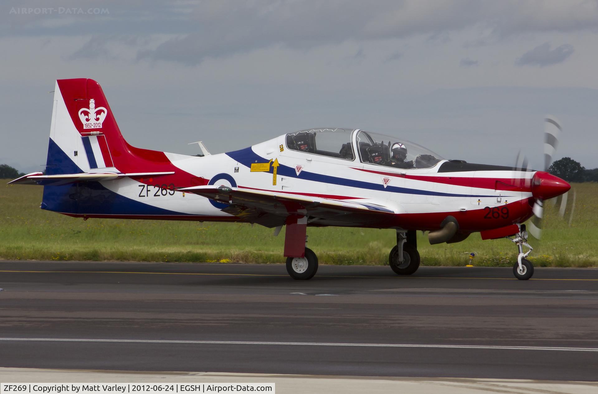 ZF269, 1991 Short S-312 Tucano T1 C/N S070/T53, Twister 2 arriving at SaxonAir.
