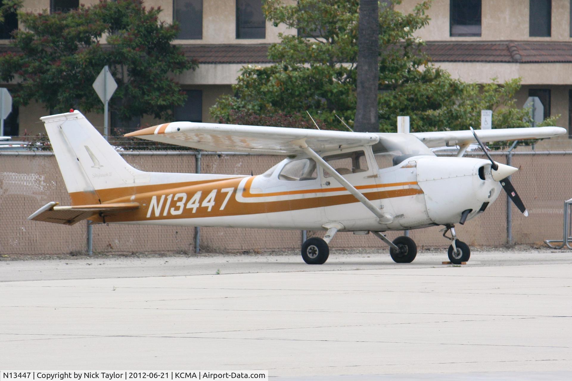 N13447, 1973 Cessna 172M C/N 17262757, Parked near the restaurant