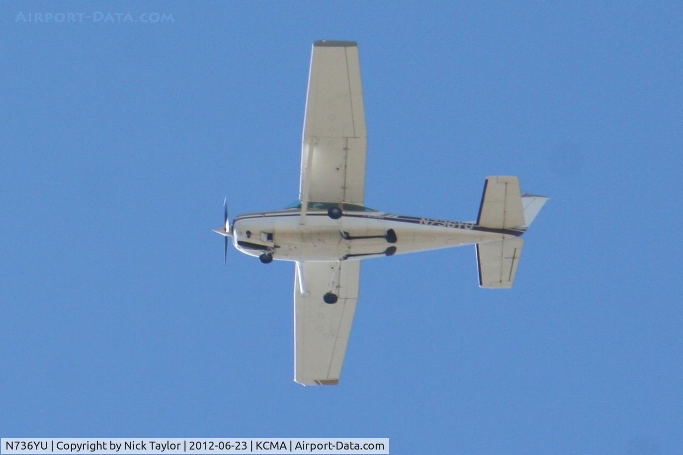 N736YU, 1978 Cessna TR182 Turbo Skylane RG C/N R18200792, Overhead