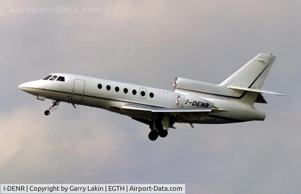 I-DENR, 1982 Dassault Falcon 50 C/N 125, Taking off from Hatfield Aerodrome (HTF/ EGTH), mid 1980's