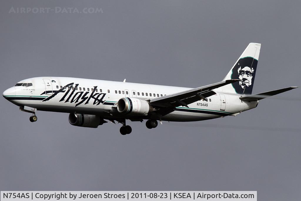 N754AS, 1992 Boeing 737-4Q8 C/N 25095, alaska airlines