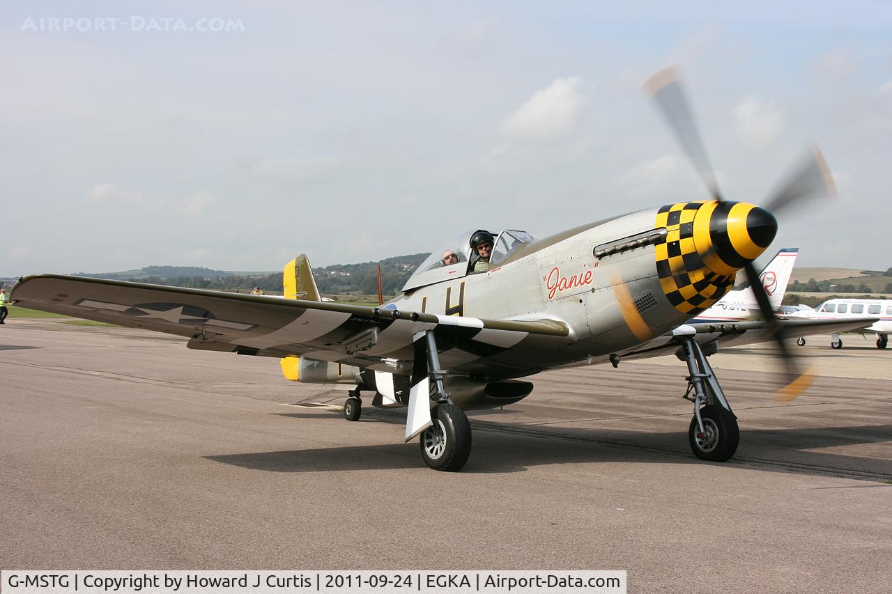 G-MSTG, 1945 North American P-51D Mustang C/N 124-48271, Taxying in at the Flight1 Open Day here.