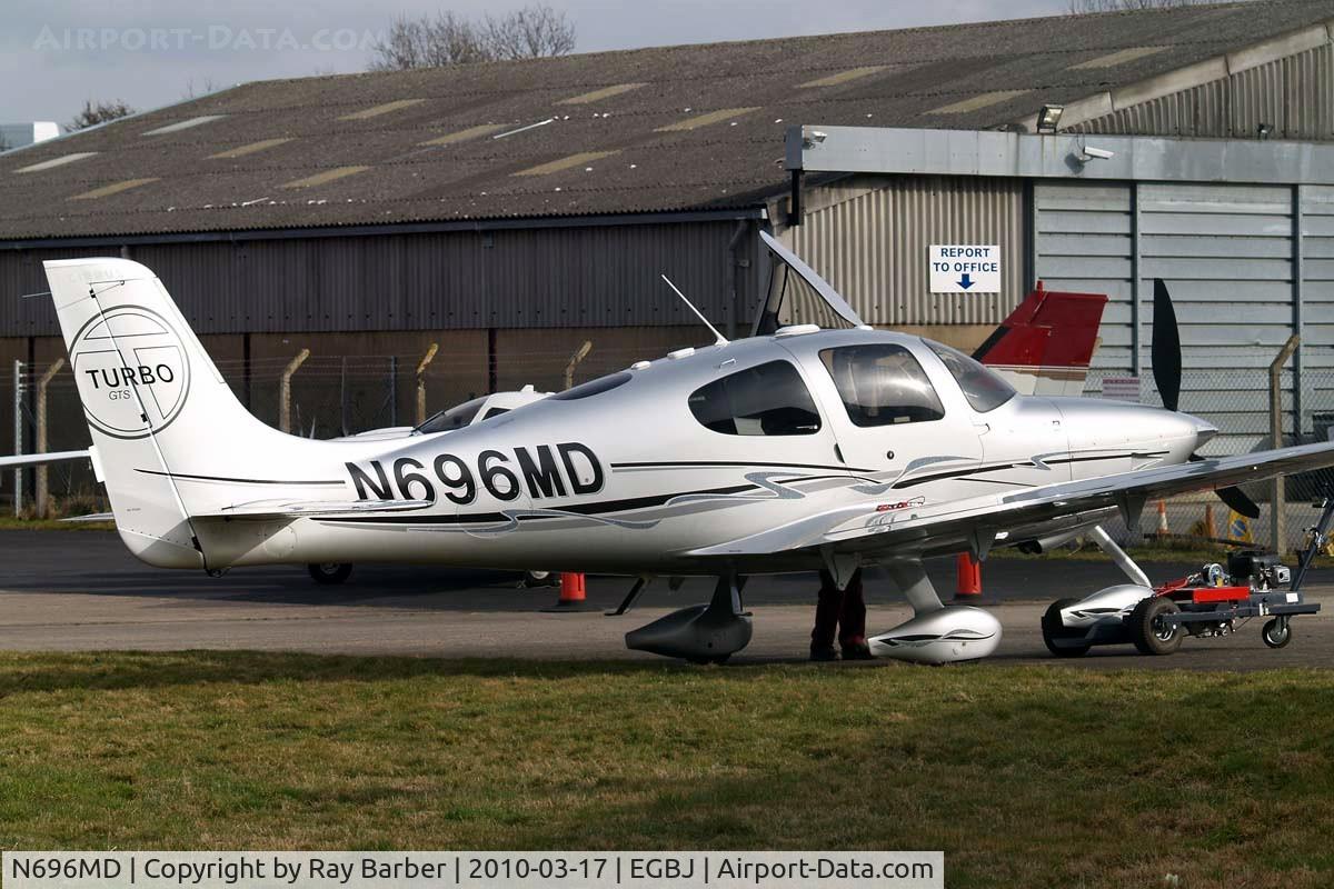 N696MD, Cirrus SR22 GTS Turbo C/N 3409, Cirrus Design SR-22 G3 GTS Turbo [3409] Staverton~G 17/03/2010. Undergoing overhaul.