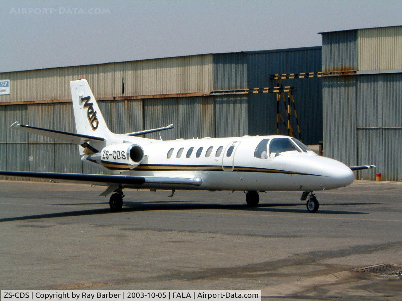 ZS-CDS, 1997 Cessna 560 Citation V C/N 560-0414, Cessna Citaton V [560-0414] Lanseria~ZS 05/10/2003. Seen taxiing out.