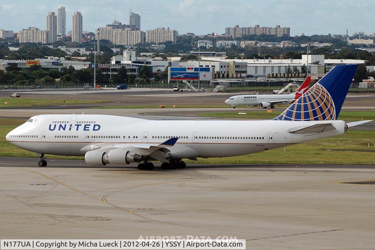 N177UA, 1990 Boeing 747-422 C/N 24384, At Sydney