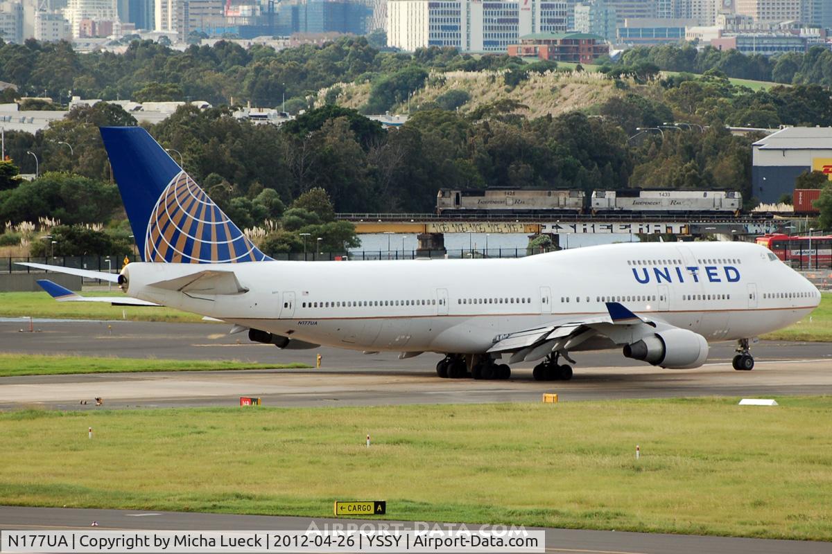 N177UA, 1990 Boeing 747-422 C/N 24384, At Sydney