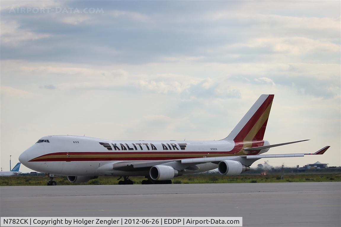 N782CK, 2009 Boeing 747-4HQF C/N 37304, Lining up on taxiway November for take-off on rwy 26L...