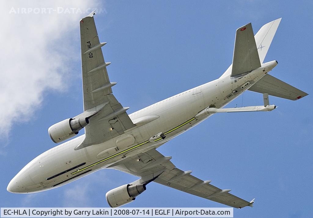 EC-HLA, Airbus A310-324/MRTT C/N 489, Displaying at Farnborough International Airshow 2008. Gives a good view of the refuelling probe and system
