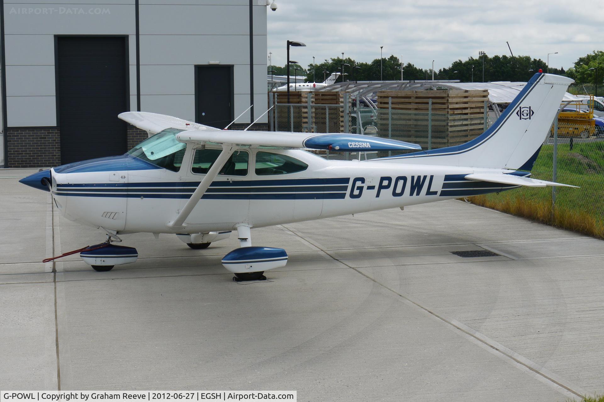 G-POWL, 1982 Cessna 182R Skylane C/N 182-67813, Parked at Norwich.