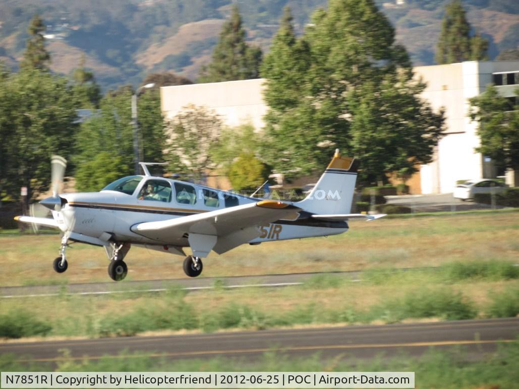 N7851R, Beech V35A Bonanza C/N D8978, Touching down on 26L
