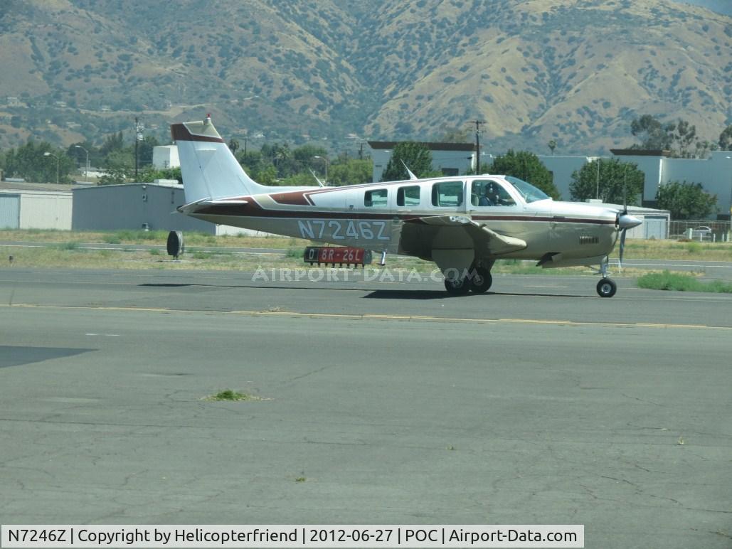 N7246Z, 1985 Beech A36 Bonanza 36 C/N E-2266, Taxiing on taxiway Sierra