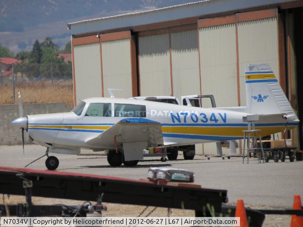 N7034V, 1976 Mooney M20F Executive C/N 22-1381, Moved & parked outside the hanger