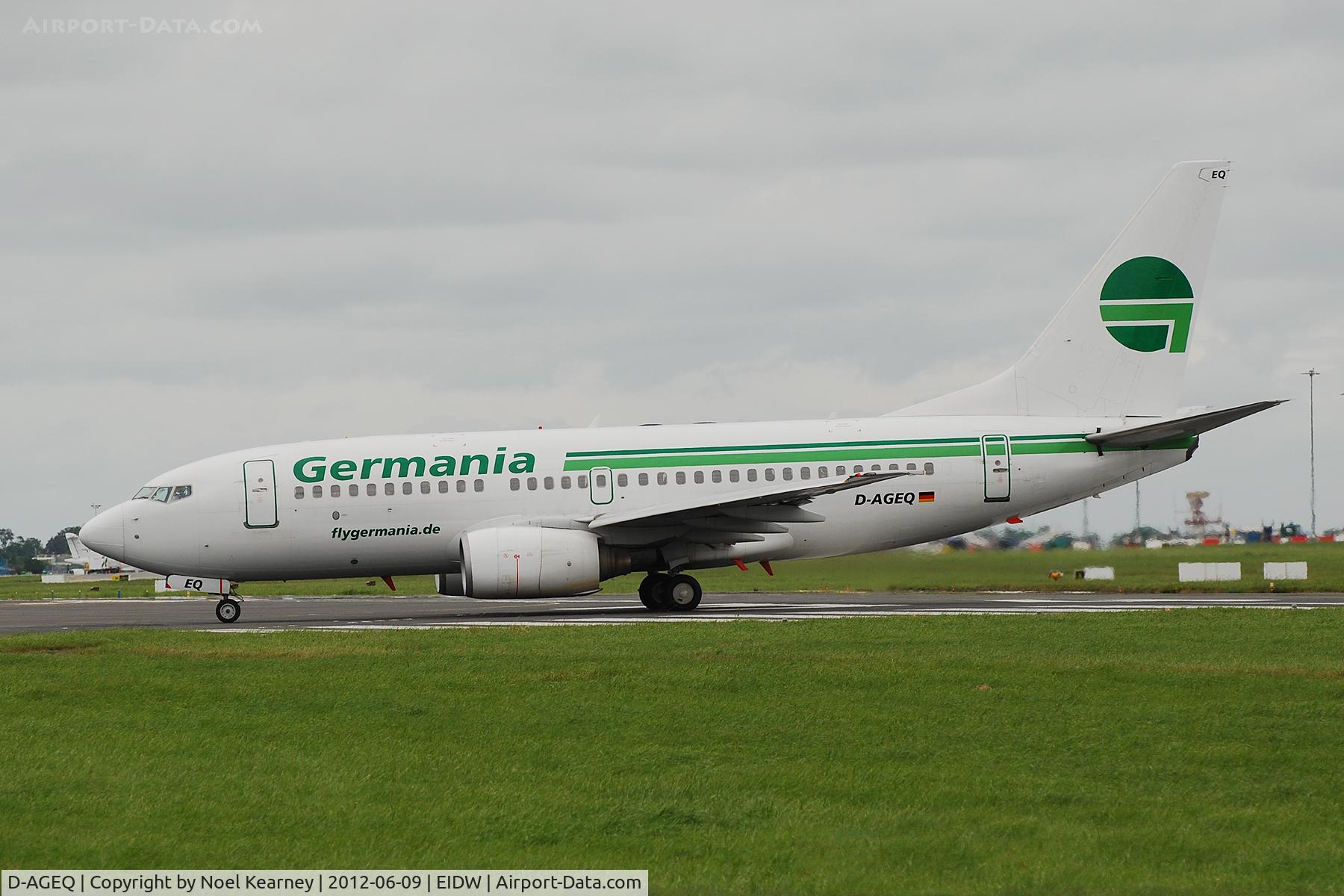 D-AGEQ, 1998 Boeing 737-75B C/N 28103, Departing off Rwy28 at EIDW.