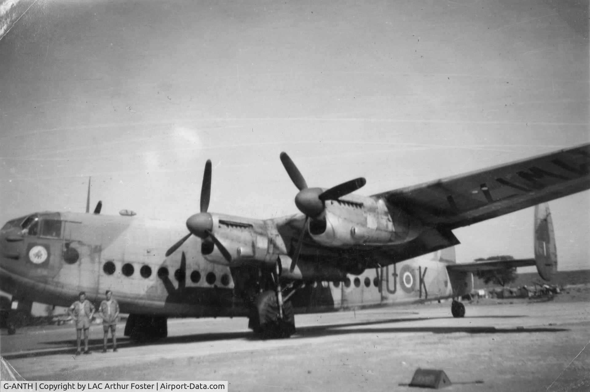 G-ANTH, 1944 Avro 685 York C.1 C/N MW177, Previous to Civilian registration this York C1 was serving in India with 298Sqn [1945/46] under her manufacture number of MW177 (see under wing)